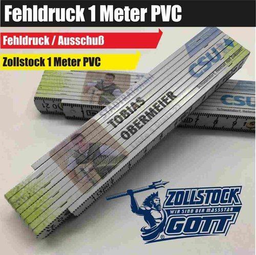 1 Meter PVC Zollstock und Meterstäbe mit Fehldruck günstig kaufen