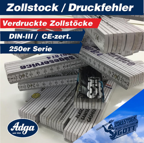 Zollstock und Meterstäbe mit Fehldruck günstig kaufen